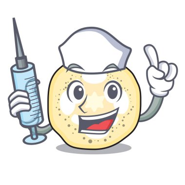 Hemşire patlıcan karakter kurulu vektör çizim üzerinde dilimlenmiş