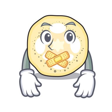 Sessiz patlıcan dilimleri bir maskot kase illüstrasyon vektör