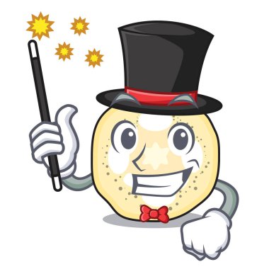 Sihirbaz patlıcan dilimleri bir maskot kase illüstrasyon vektör