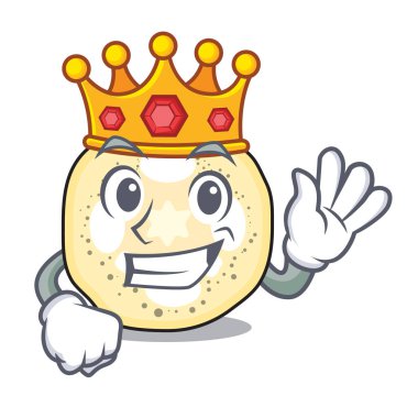 Kral patlıcan dilimleri bir maskot kase illüstrasyon vektör