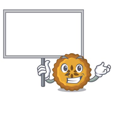 Yönetim Kurulu elmalı turta Ekmek tabağı vektör çizim karikatür getir.