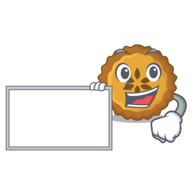 Yönetim Kurulu elmalı turta ekmek karikatür plaka ile illüstrasyon vektör