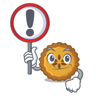 Karikatür plaka işareti elmalı turta ekmek ile illüstrasyon vektör