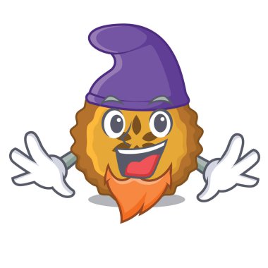 Elf elmalı turta ekmek karikatür plaka vektör çizim