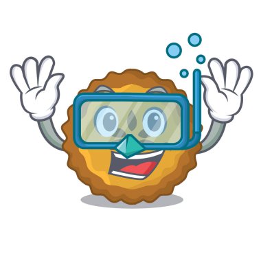 Bir çizgi film tablo vektör çizim elmalı turta dalış