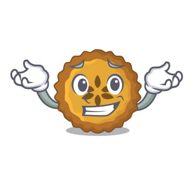 Bir çizgi film tablo vektör çizim üzerinde sırıtan elmalı turta