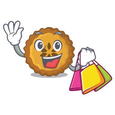 Elmalı turta bir karikatür tablo vektör çizim üzerinde alışveriş