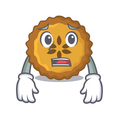 Korkarım elmalı turta karakter kurulu vektör çizim üzerinde