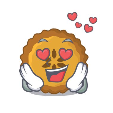 Love apple pie karakter kurulu vektör çizim üzerinde