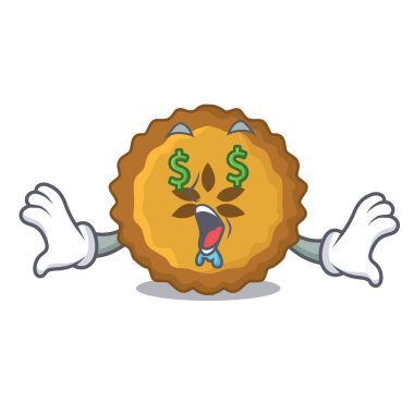 Para göz elmalı turta maskot vektör illüstrasyon izole