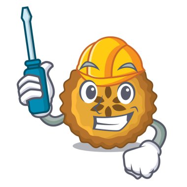 Otomotiv elmalı turta maskot vektör illüstrasyon izole