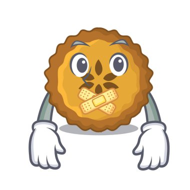 Sessiz elmalı turta maskot vektör illüstrasyon izole