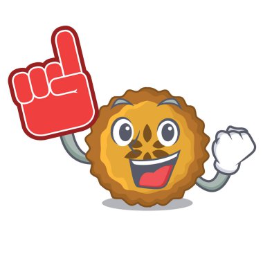 Köpük parmak elmalı turta maskot vektör illüstrasyon izole