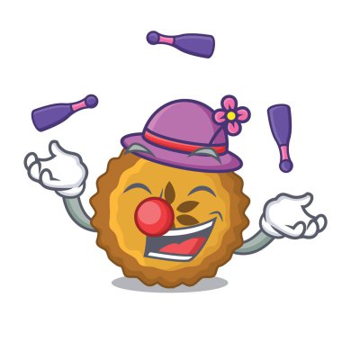 Elmalı turta maskot vektör illüstrasyon izole hokkabazlık