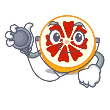 Bir çizgi film meyve sepeti vektör çizim Doktor greyfurt