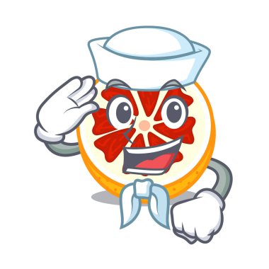 Bir çizgi film meyve sepeti vektör çizim denizci greyfurt