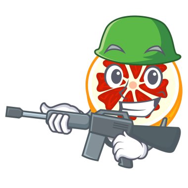 Bir çizgi film meyve sepeti vektör çizim ordu greyfurt