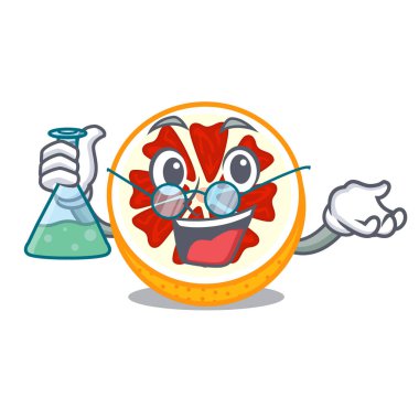 Profesör greyfurt dilim bir karikatür tabakta illüstrasyon vektör