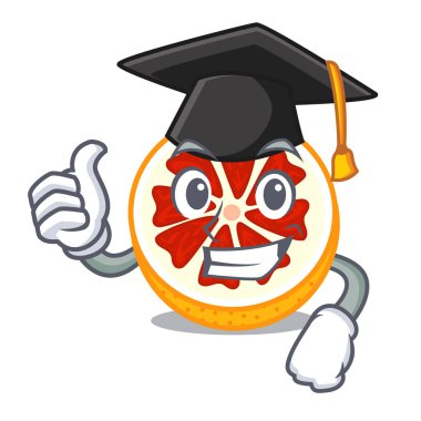 Mezuniyet greyfurt dilim bir karikatür tabakta illüstrasyon vektör