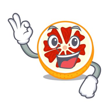 Bir çizgi film plaka vektör çizim iyi greyfurt dilimleri