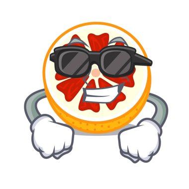 Bir çizgi film plaka vektör çizim süper cool greyfurt dilimleri