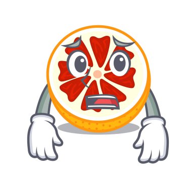 Korkarım taze greyfurt meyve şekil karakter vektör halat