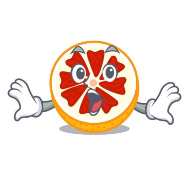 Sürpriz taze greyfurt meyve şekil karakter vektör halat