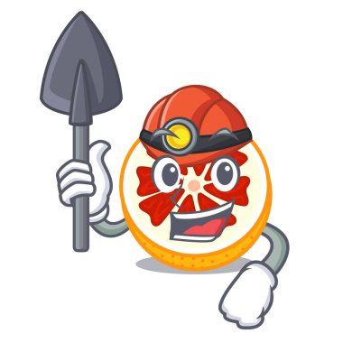 Madenci taze greyfurt meyve şekil karakter vektör halat