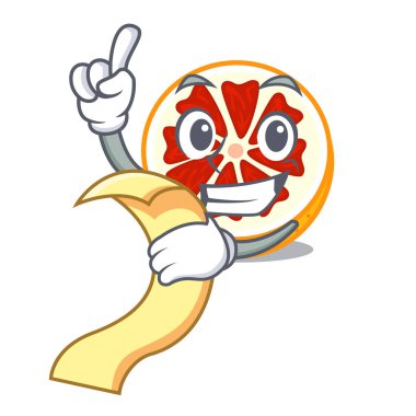 Şekil karakter vektör halat ile menü taze greyfurt meyve