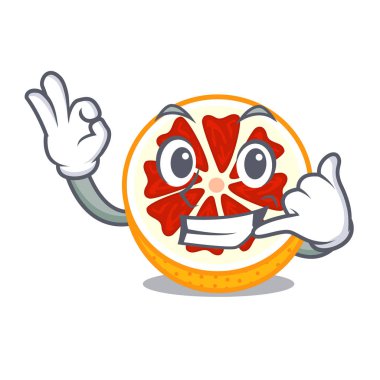 Beni bir maskot ahşap kase vektör çizim greyfurt ara