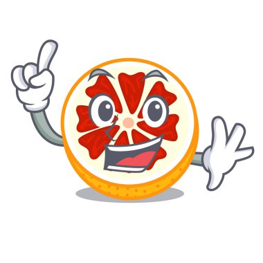 Parmak greyfurt bir maskot ahşap kase illüstrasyon vektör