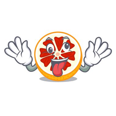 Bir maskot ahşap kase deli greyfurt illüstrasyon vektör