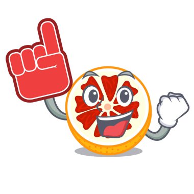 Köpük parmak greyfurt bir maskot ahşap kase vektör çizim içinde