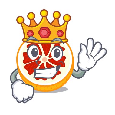 Bir maskot ahşap kase Kral greyfurt illüstrasyon vektör