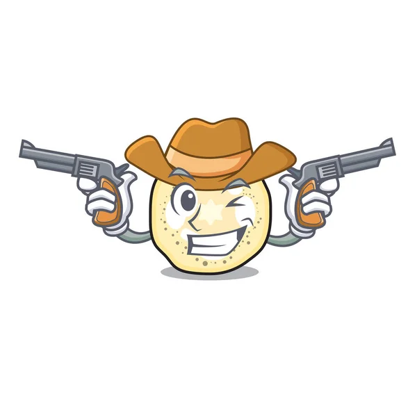 Cowboy Fette Melanzana Nel Cartone Animato Forma Vettoriale Illustrazione — Vettoriale Stock