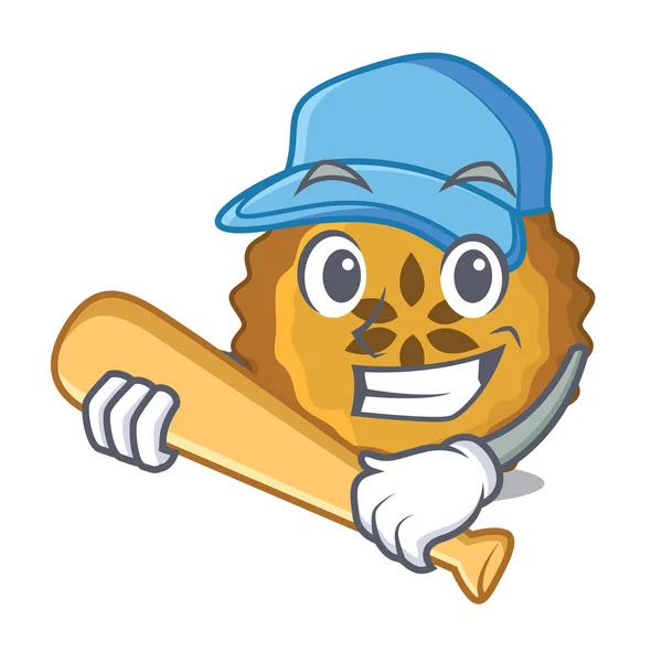 漫画板のベクトル図ではアップルパイ パンを野球 — ストックベクタ