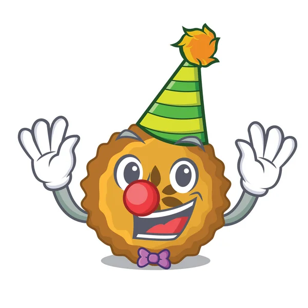 Tarte Aux Pommes Clown Isolée Dans Illustration Vectorielle Mascotte — Image vectorielle