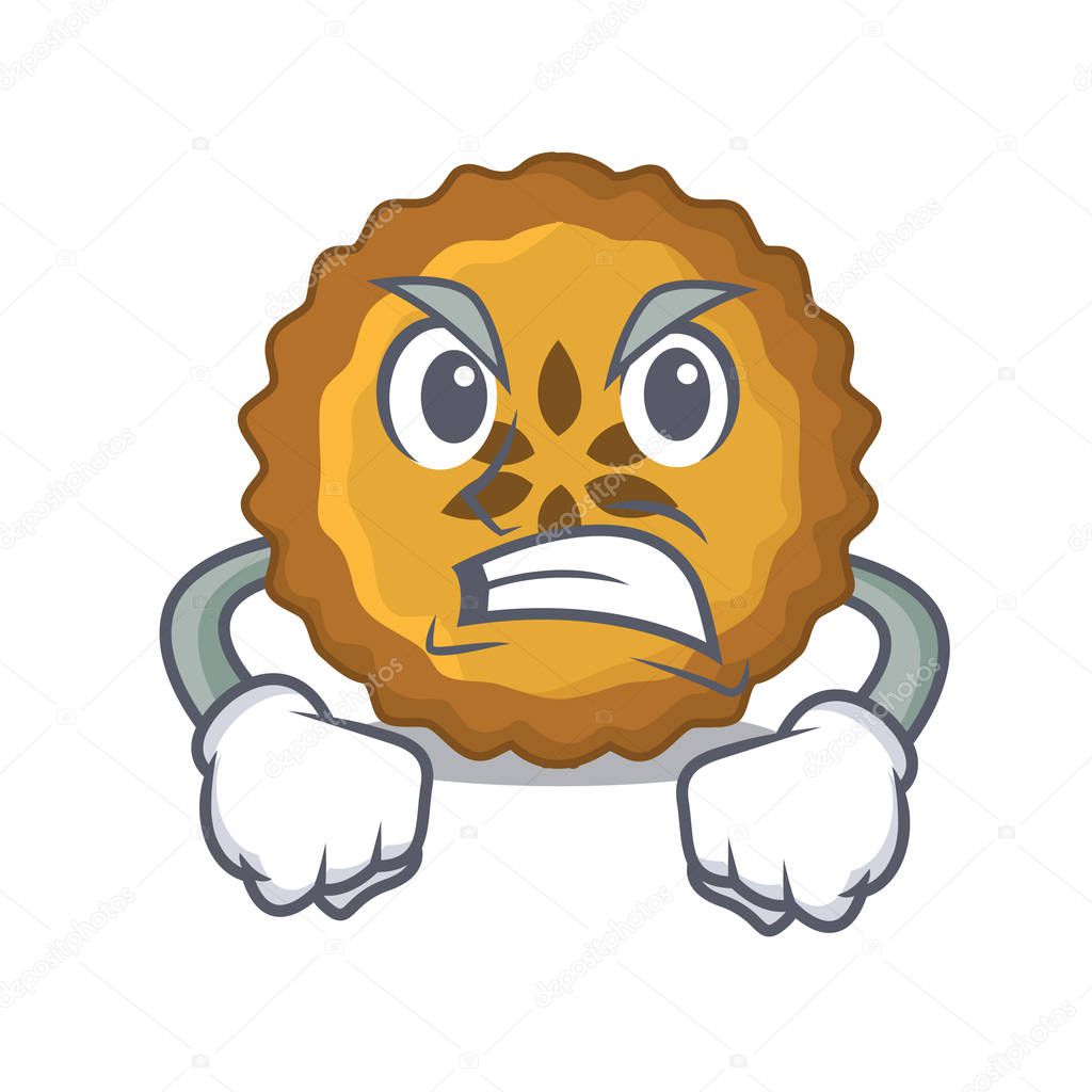 Angry apple pie on the character board vector illustration