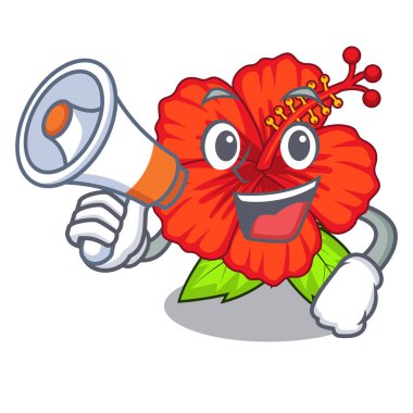 Form sevimli çizgi vektör illüstrasyonu ile megafon ambilcus çiçek