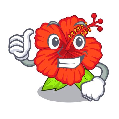 Bir çizgi film pot vektör çizim çiçek hambiscus yaşasın