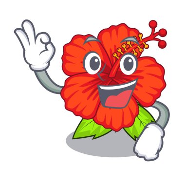 Bir çizgi film pot vektör çizim çiçek hambiscus Tamam