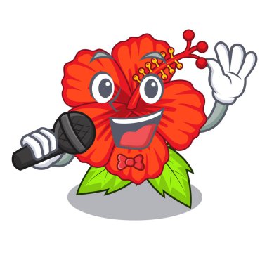 Şarkı hambiscus karakter ağacı vektör çizim çiçek