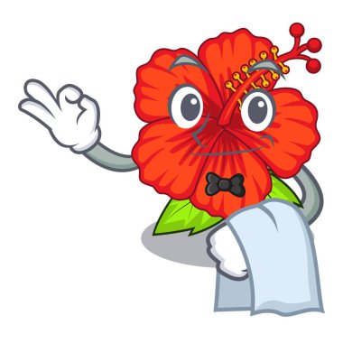 Garson hambiscus karakter ağacı vektör çizim çiçek