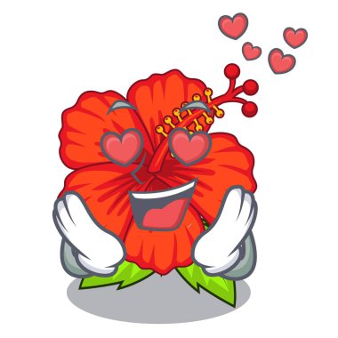 Karakter ağacı vektör çizim içinde aşk hambiscus çiçek