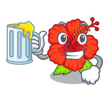 Karakter ağacı vektör çizim ile suyu hambiscus çiçek