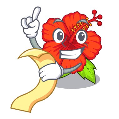 Karakter ağacı vektör çizim ile menü hambiscus çiçek