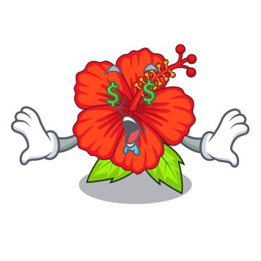 Para göz hambiscus maskotu kök vektör çizim çiçek