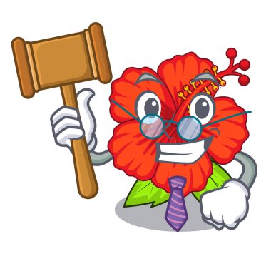 Yargıç hambiscus maskotu kök vektör çizim çiçek