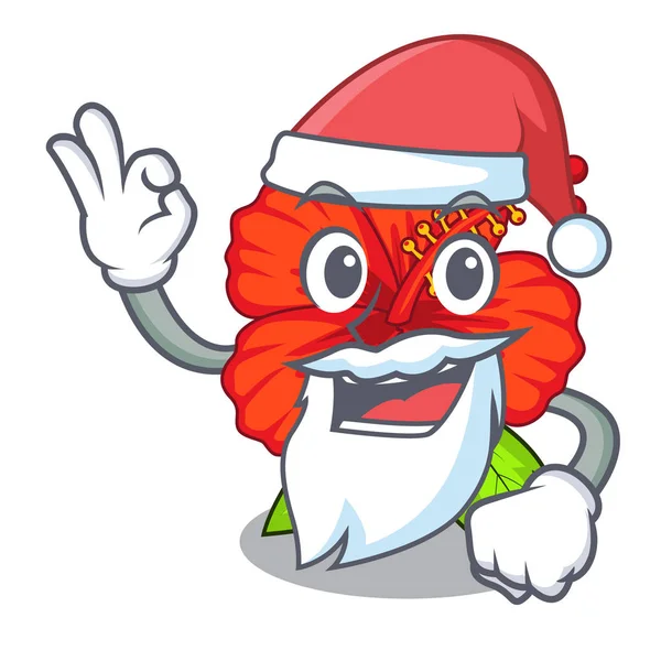 Santa Hambiscus Kwiat Ilustracji Wektorowych Macierzystych Maskotka — Wektor stockowy