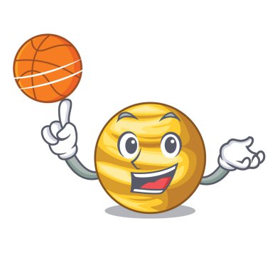 Basketbol gezegen Venüs şekil karakter vektör halat